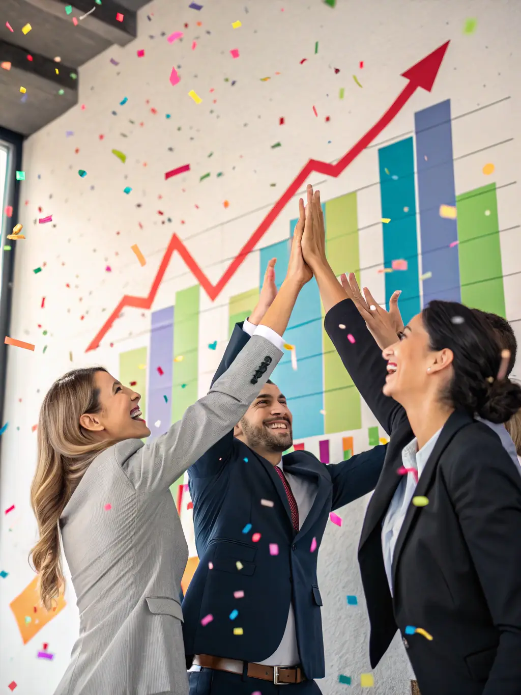 An image of a diverse team celebrating a successful project completion, symbolizing effective team integration.